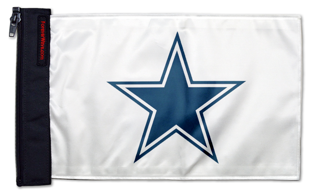 Dallas Cowboys White 11"x17" Forever Wave Flag for Bronco