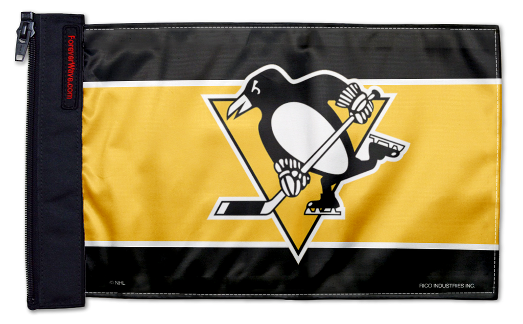 Pittsburgh Penguins 11"x17" Forever Wave Flag for Jeep Wrangler LJ 2003-2006