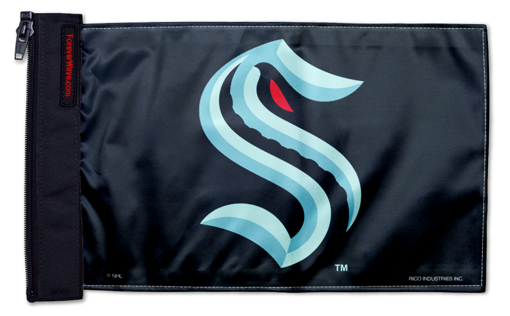 Seattle Kraken 11"x17" Forever Wave Flag for Golf Carts