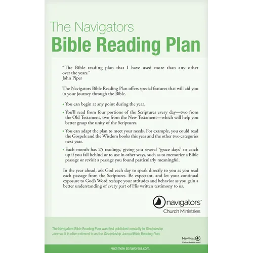 The Navigators Bible Reading Plan 25-Pack - Loose Leaf