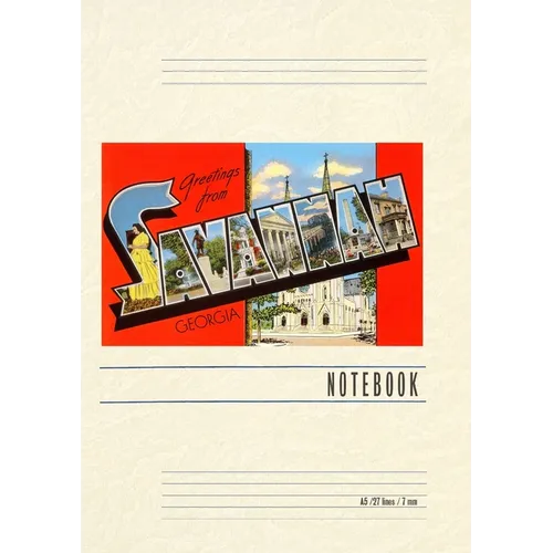 Vintage Lined Notebook Greetings from Savannah - Paperback