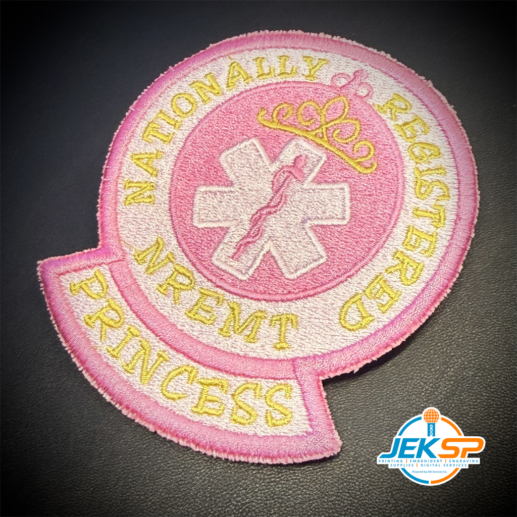 NREMT Princess Funny Medic Morale Patch, 3.3x4" | Made in USA | VELCRO® Brand Hook Backing