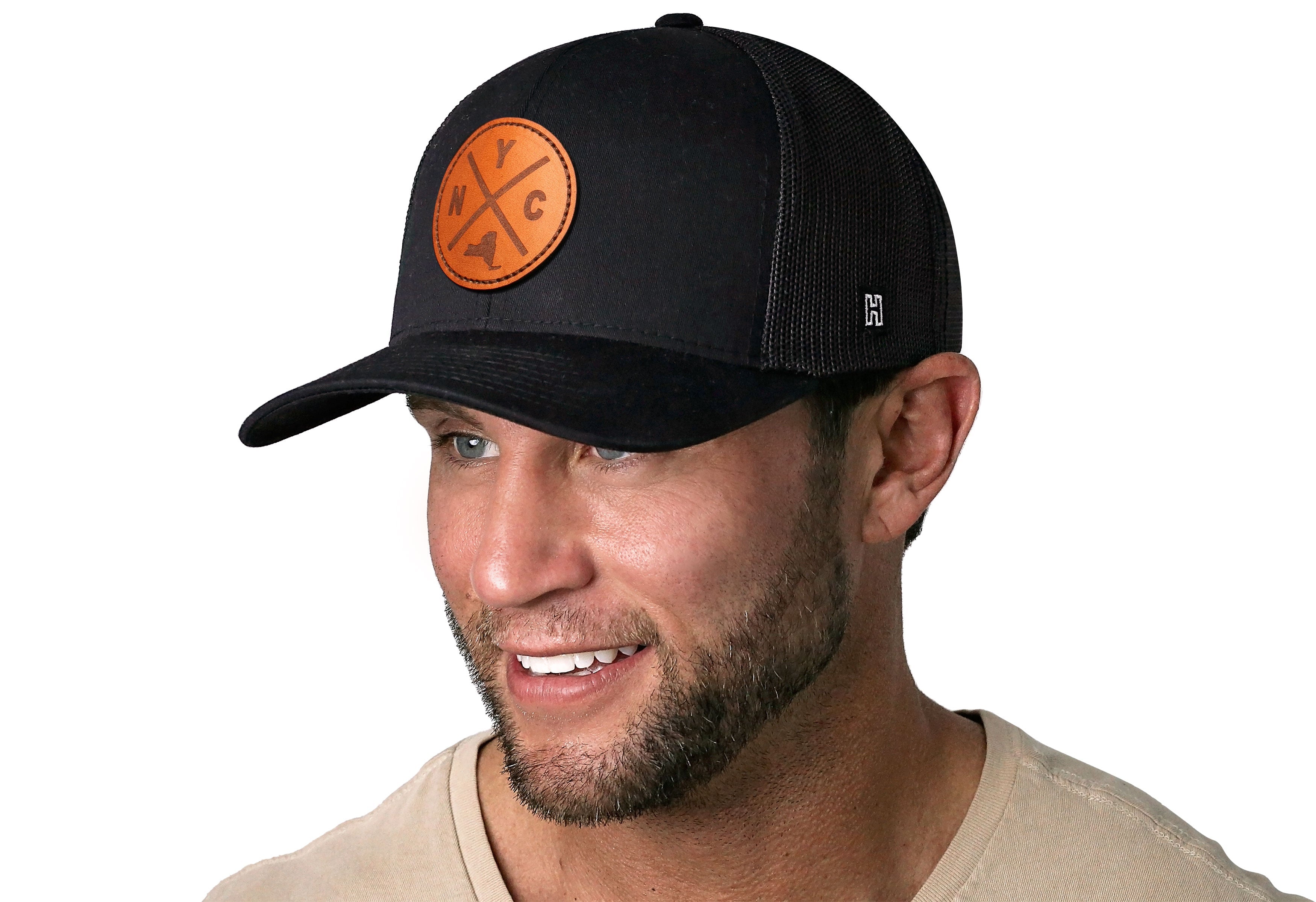 New York City Trucker Hat Leather  |  Black NYC X Snapback