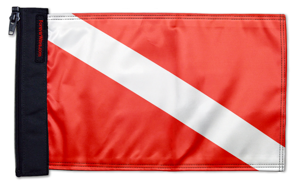 Diver Down 12"x18" Forever Wave Flag for Bronco