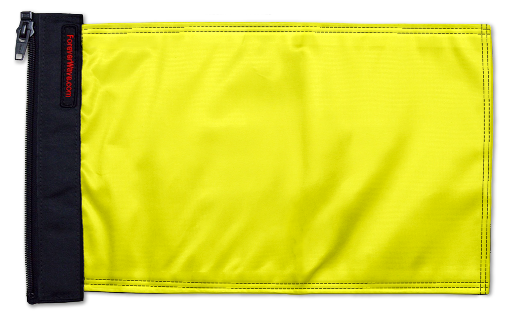 Solid Yellow "Q" 12"x18" Forever Wave Flag for Golf Carts