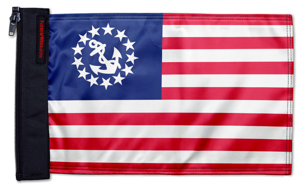 US Nautical Yacht Ensign 12"x18" Forever Wave Flag