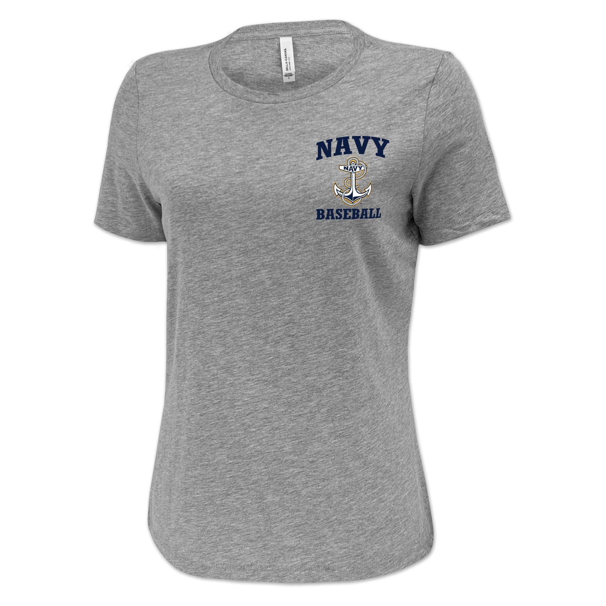 Navy Anchor Baseball Ladies T-Shirt
