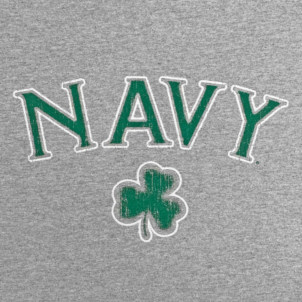 Navy Distressed Shamrock T-Shirt (Grey)