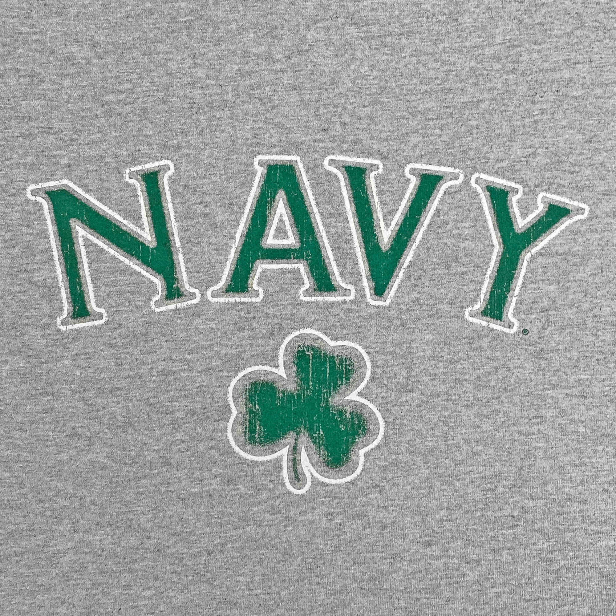 Navy Distressed Shamrock T-Shirt (Grey)