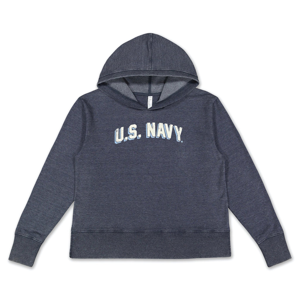 Navy Ladies Distressed Arch Hood (Washed Navy)