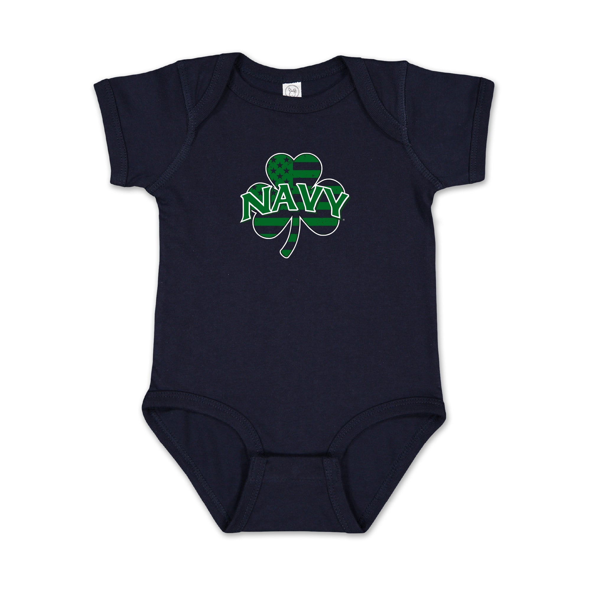 Navy Shamrock Infant Romper