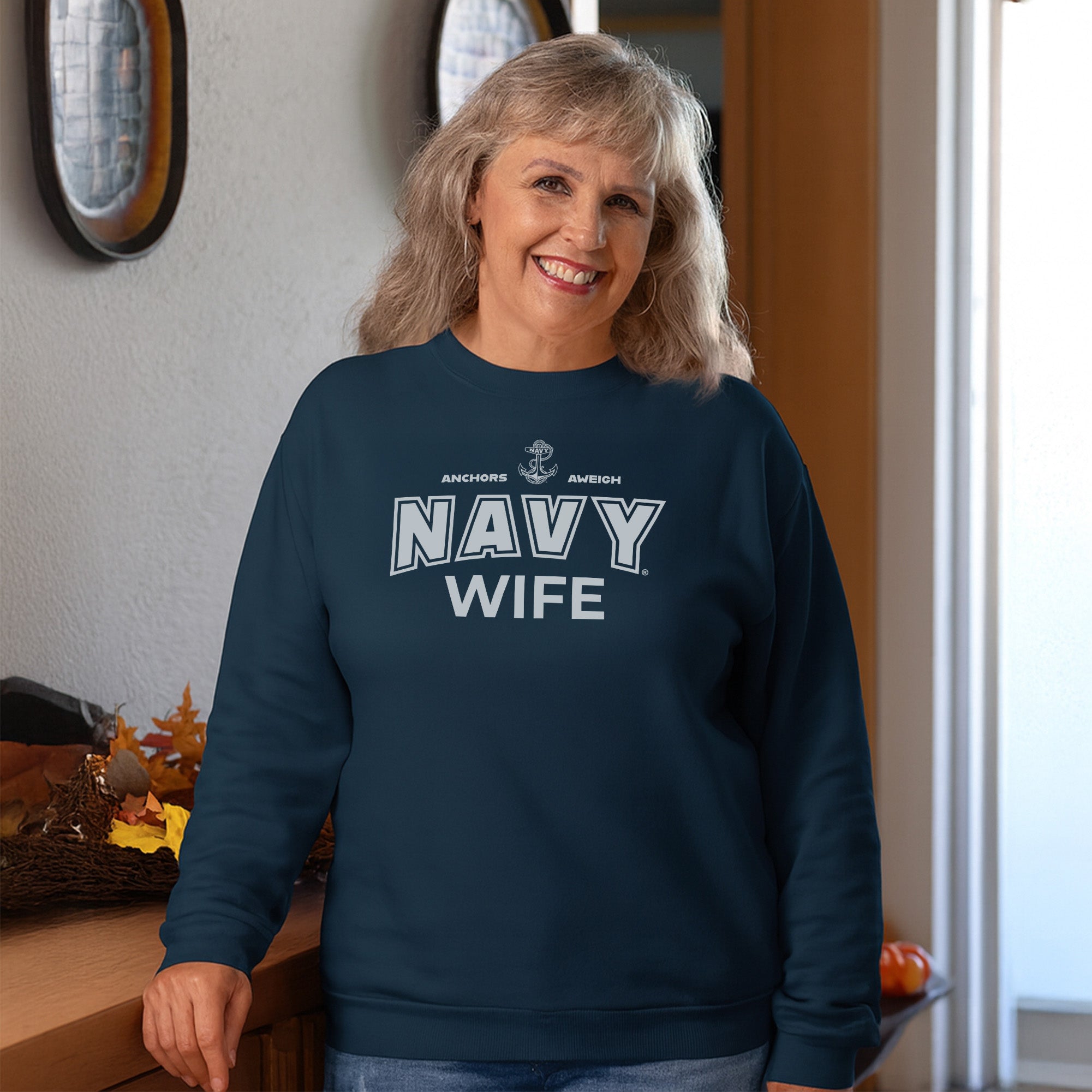 Navy Wife Crewneck (Navy)