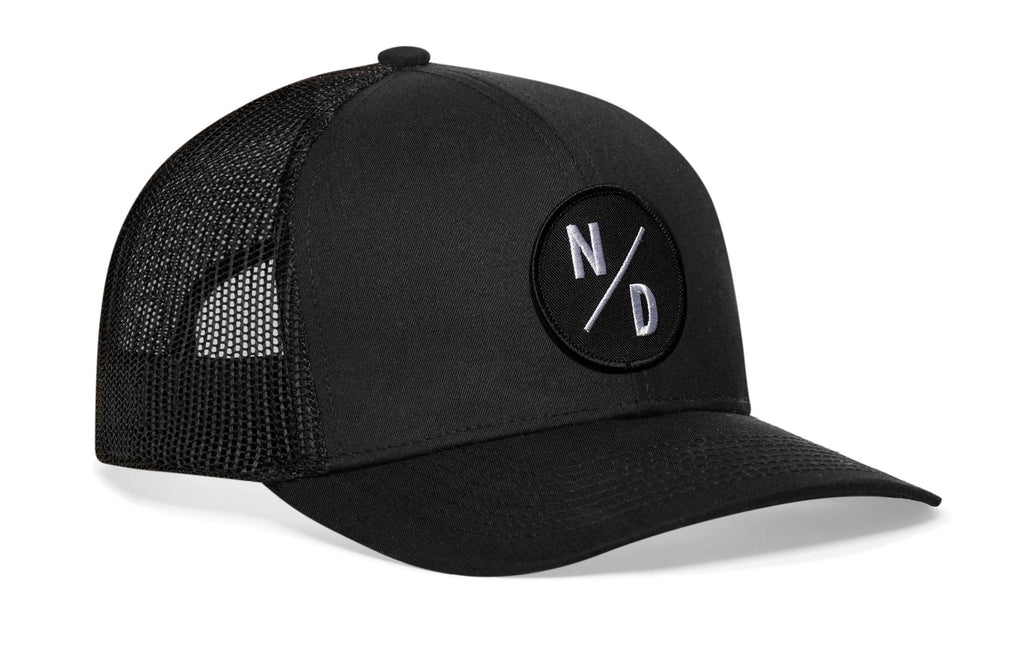 North Dakota Trucker Hat  |  Black ND X Snapback