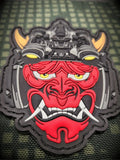 Tactical Oni Samurai with Night Vision Goggles PVC Patch - Unleash Fear and Strength