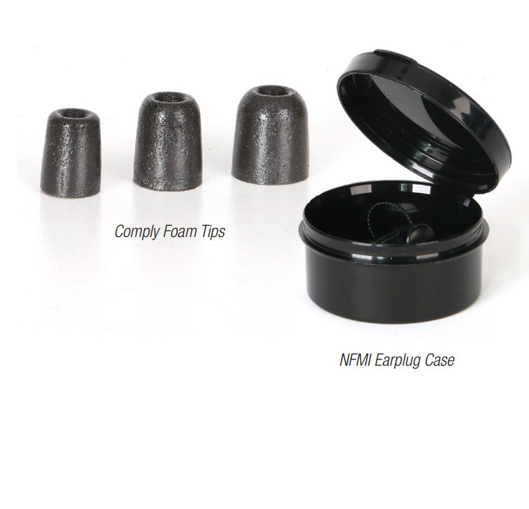 NFMI Earplugs by Ops-Core - Case & All Tip Sizes Included - Comfortable Hearing Protection