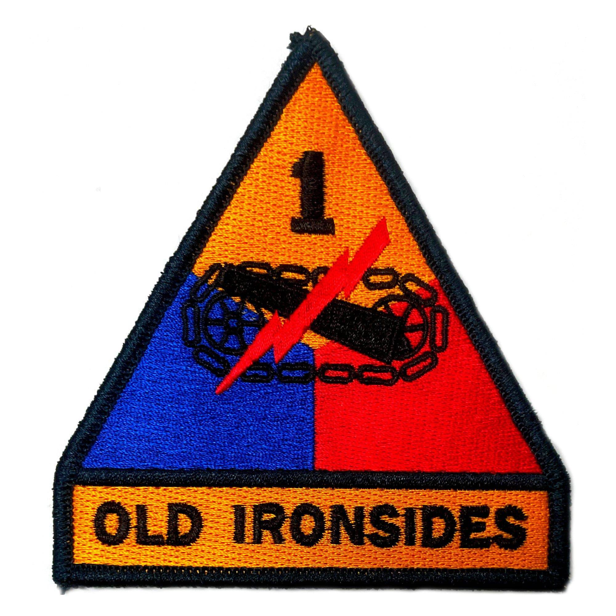 U.S. Army 1st Armored Division (Old Ironsides) Color Patch with Hook Fastener (each)