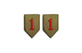 U.S. Army 1st Infantry Division Red #1 OCP Patch w/ Hook Fastener  (pair)