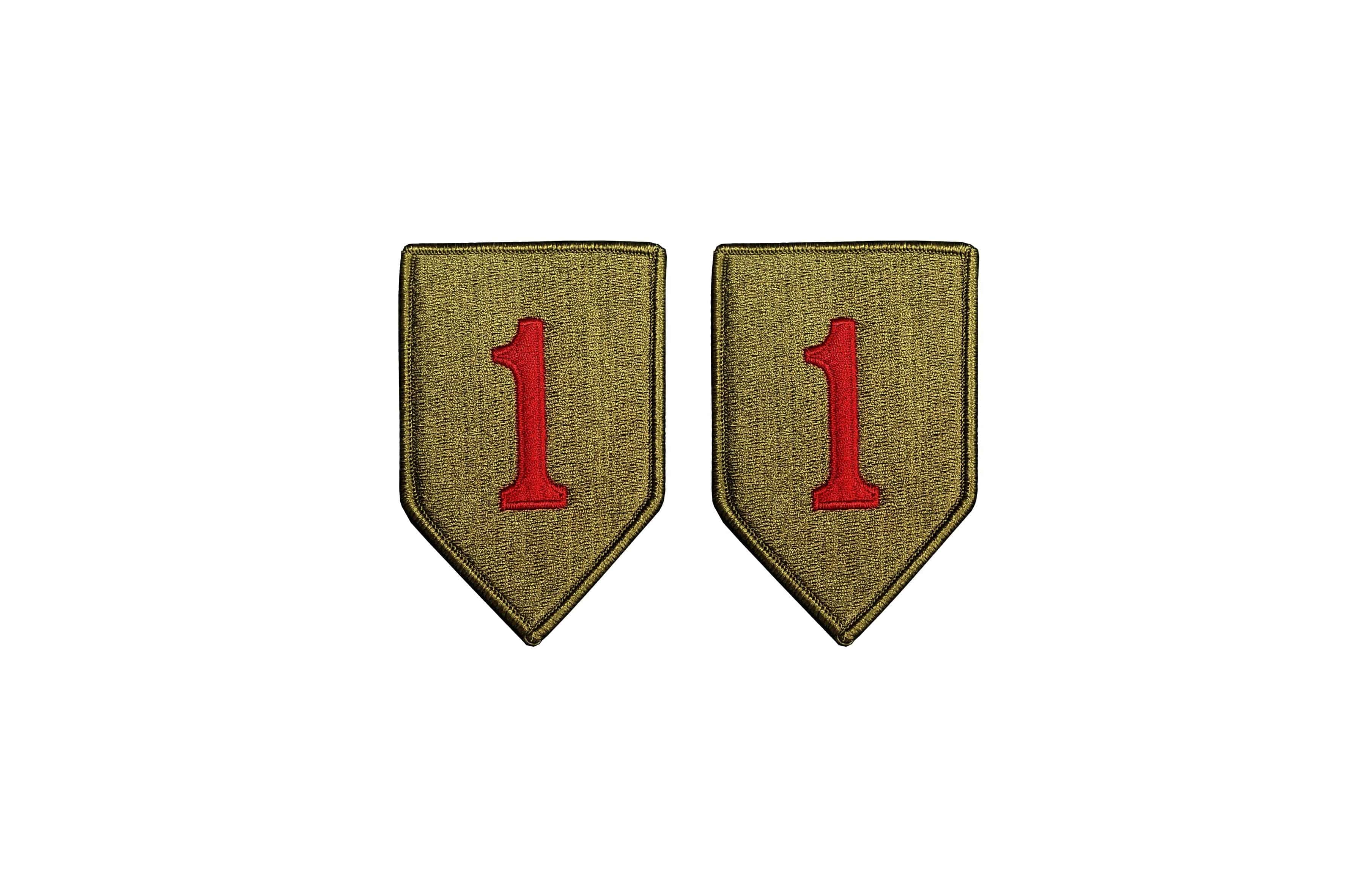 U.S. Army 1st Infantry Division Red #1 OCP Patch w/ Hook Fastener  (pair)