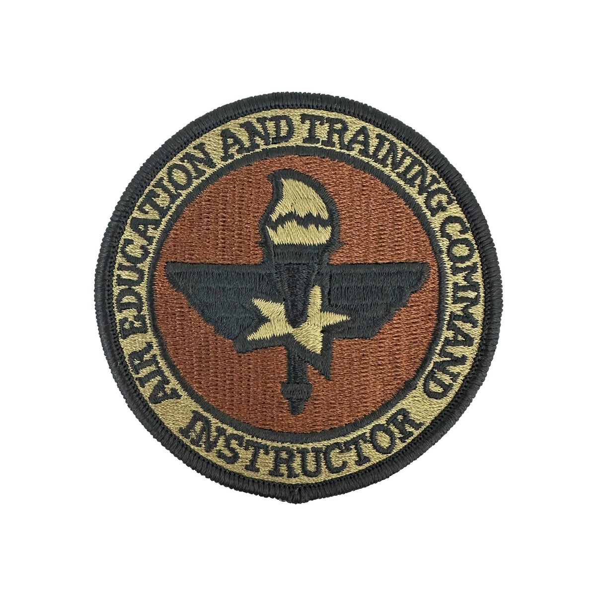 Air Force Air Education & Training Command Instructor Spice Brown OCP Patch W/ Hook Fastener