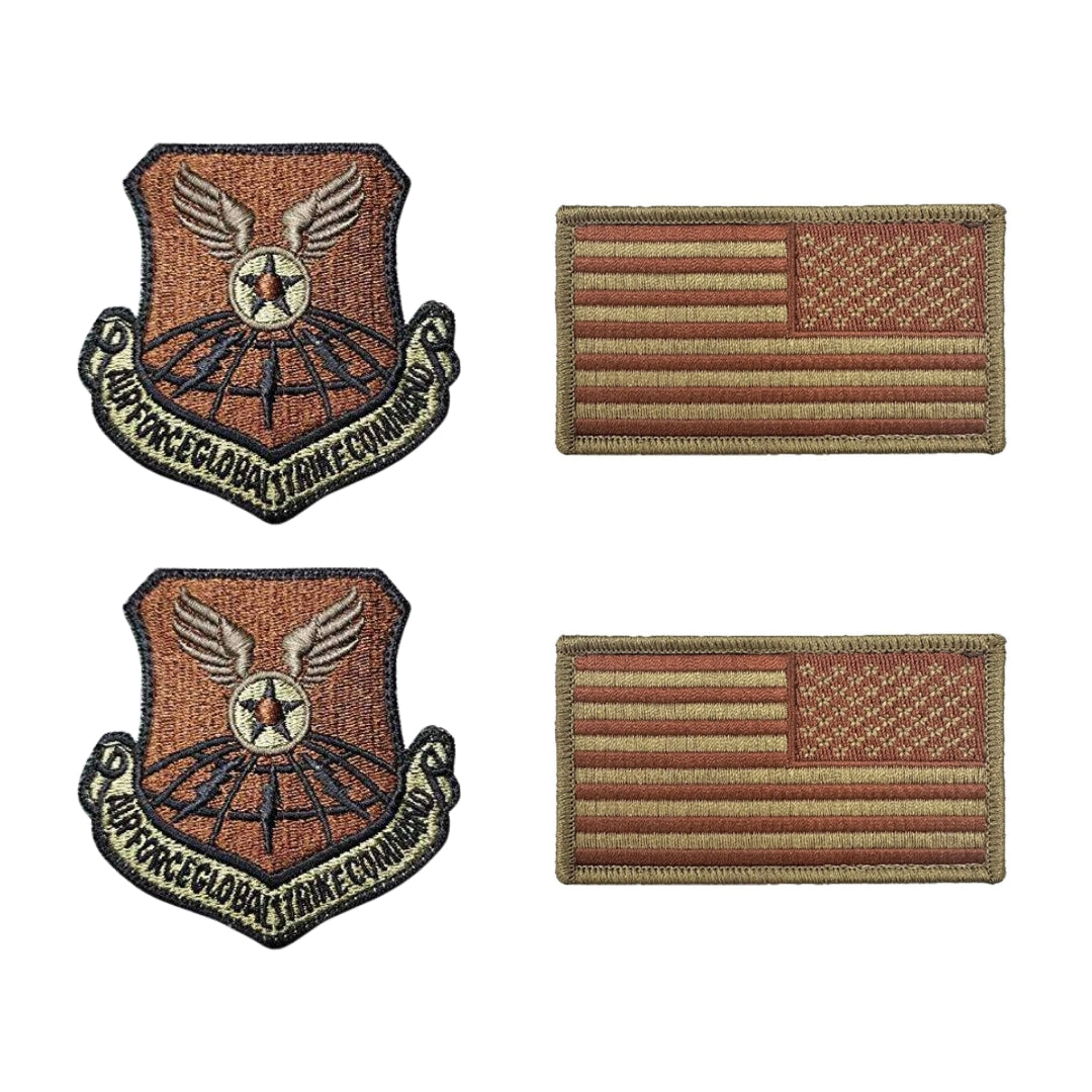 US Air Force Global Strike Command OCP Spice Brown Patch and Flag Bundle