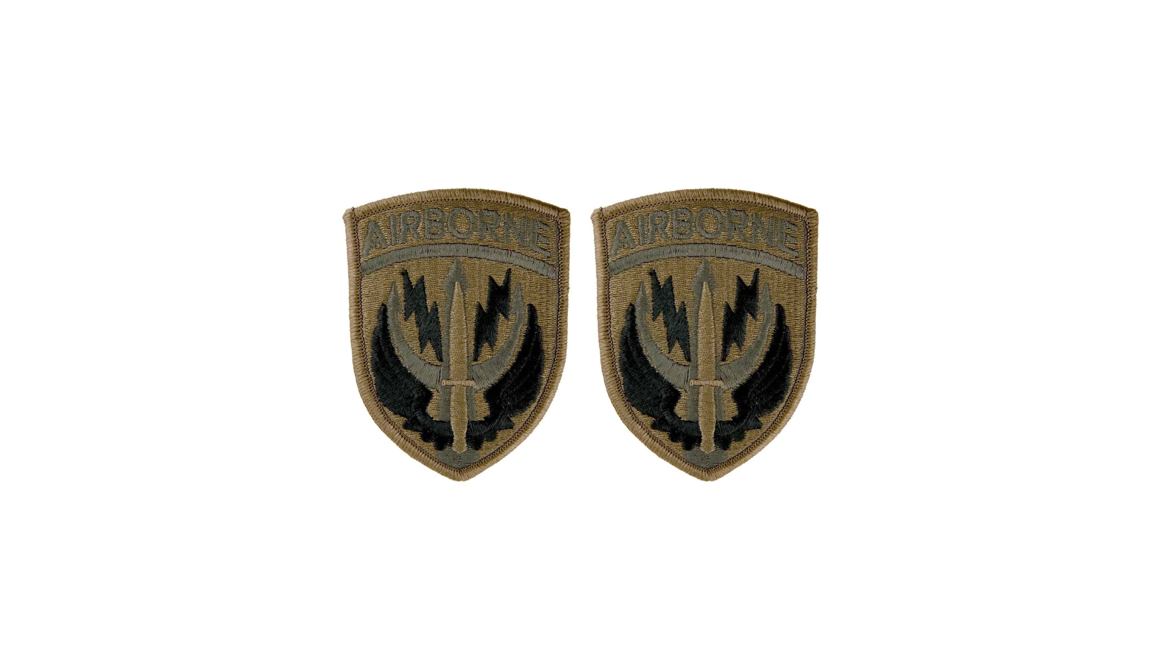 U.S. Army Special Operation  Command Central w/  Brown Border and Airborne Tab OCP Patch with Hook Fastener (pair)