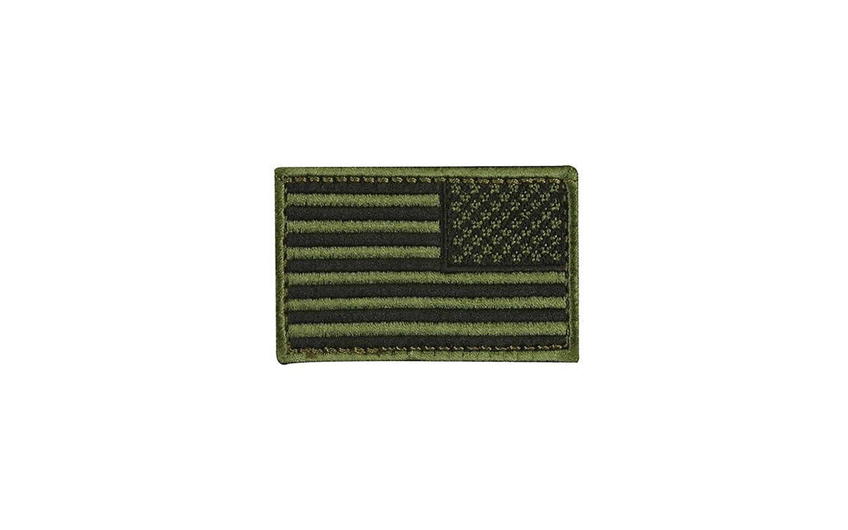 Reverse Olive Drab U.S. Flag With Hook Fastener