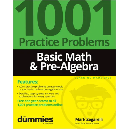 Basic Math & Pre-Algebra: 1001 Practice Problems for Dummies (+ Free Online Practice) - Paperback