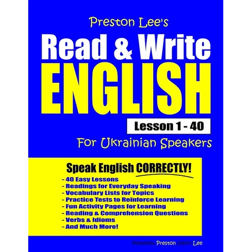 Preston Lee's Read & Write English Lesson 1 - 40 For Ukrainian Speakers - Paperback