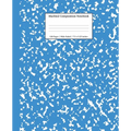 Marbled Composition Notebook: Blue Marble Wide Ruled Paper Subject Book - Paperback