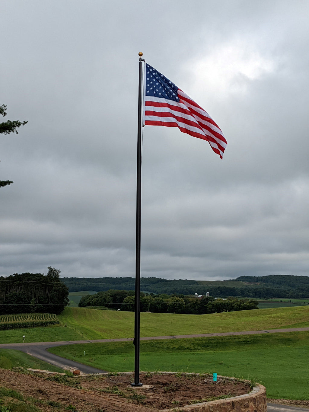 30' External Halyard Aluminum Flagpole - Continental Series