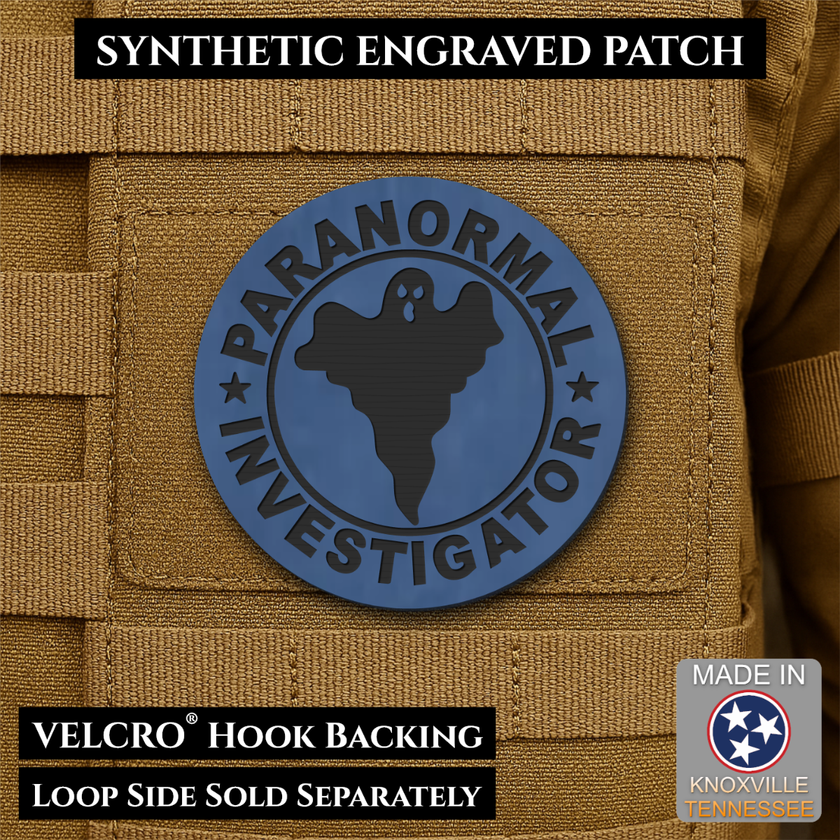 Paranormal Investigator Funny Morale Patch, 3" Round | Made in USA | VELCRO® Brand Hook Backing