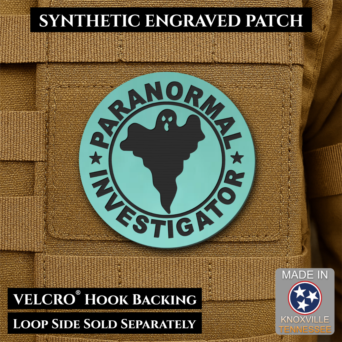 Paranormal Investigator Funny Morale Patch, 3" Round | Made in USA | VELCRO® Brand Hook Backing