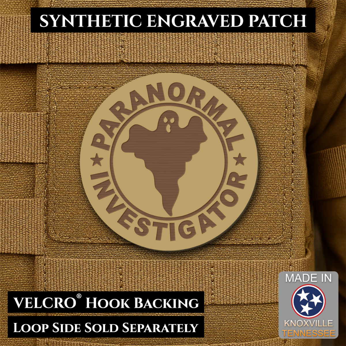 Paranormal Investigator Funny Morale Patch, 3" Round | Made in USA | VELCRO® Brand Hook Backing