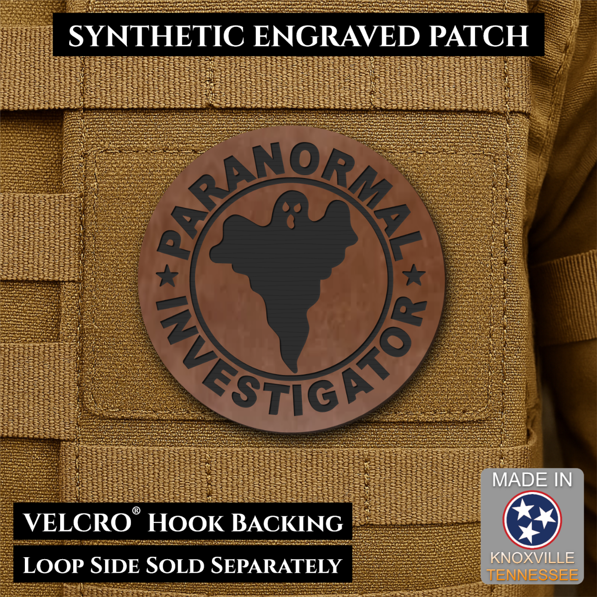 Paranormal Investigator Funny Morale Patch, 3" Round | Made in USA | VELCRO® Brand Hook Backing