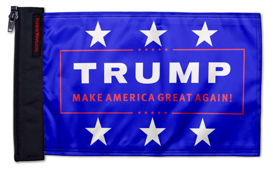Trump MAGA 12"x18" Forever Wave Flag for Golf Carts