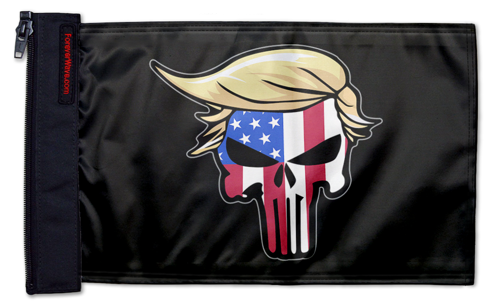 Trump Punisher 12"x18" Forever Wave Flag for Jeep Wrangler TJ 1996-2006
