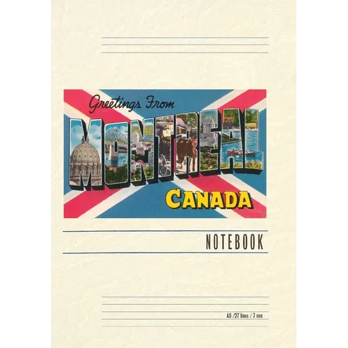 Vintage Lined Notebook Greetings from Montreal, Canada - Paperback
