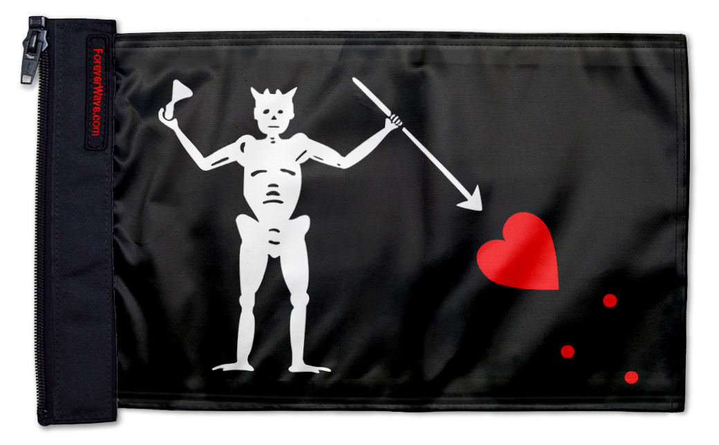 Blackbeard 12"x18" Forever Wave Flag for Bronco
