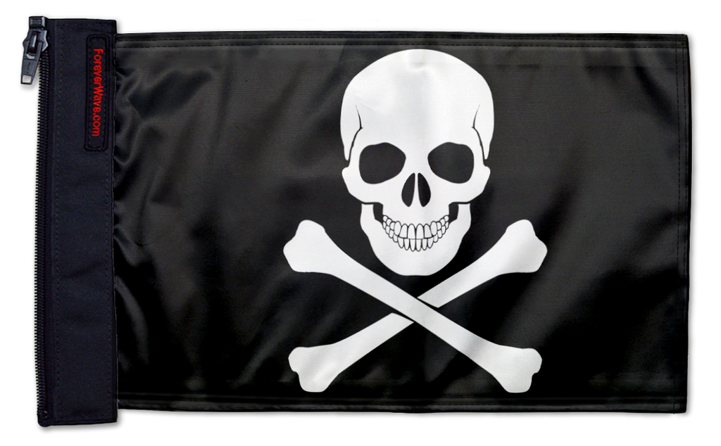 Jolly Roger 12"x18" Forever Wave Flag for Jeep Wrangler LJ 2003-2006