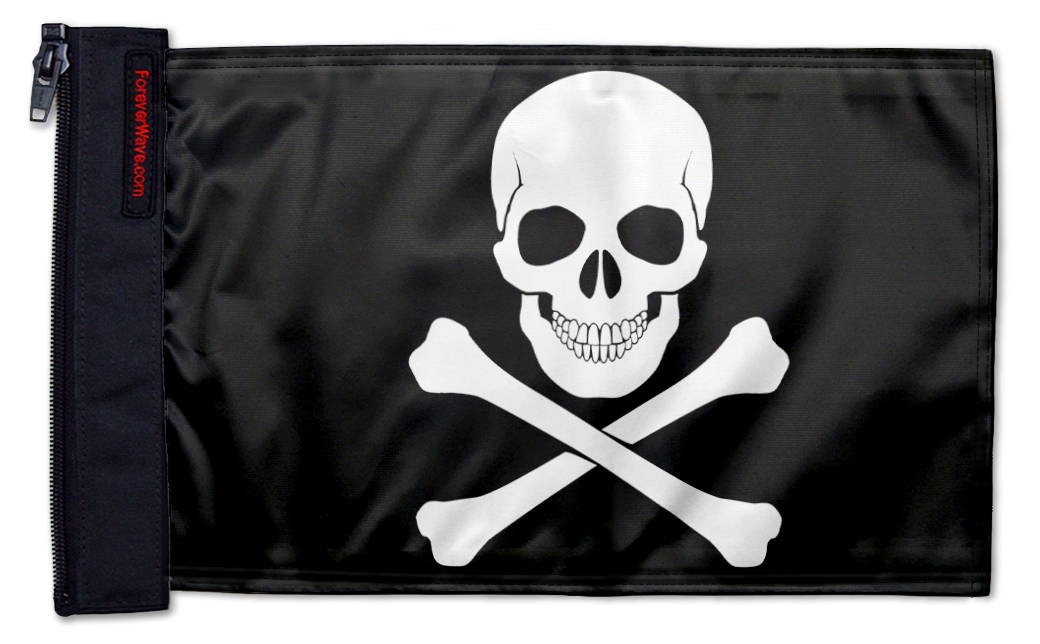 Jolly Roger 12"x18" Forever Wave Flag for Jeep Wrangler JK 2-Door 2007-2018