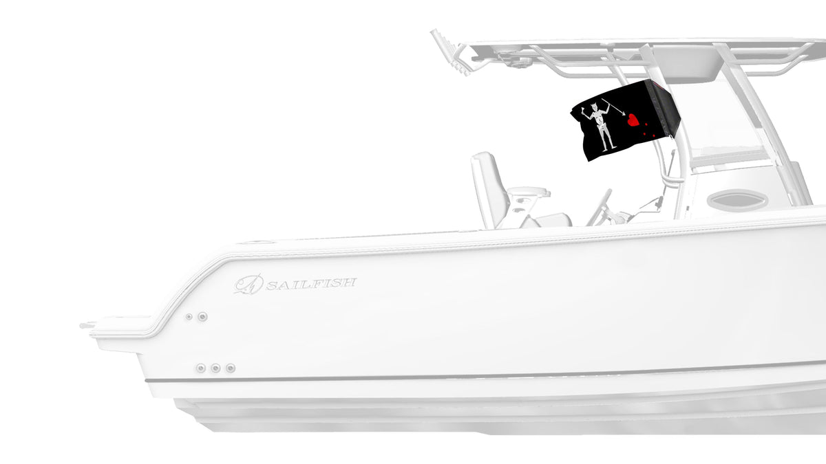 Blackbeard 12"x18" Forever Wave Flag for Boats