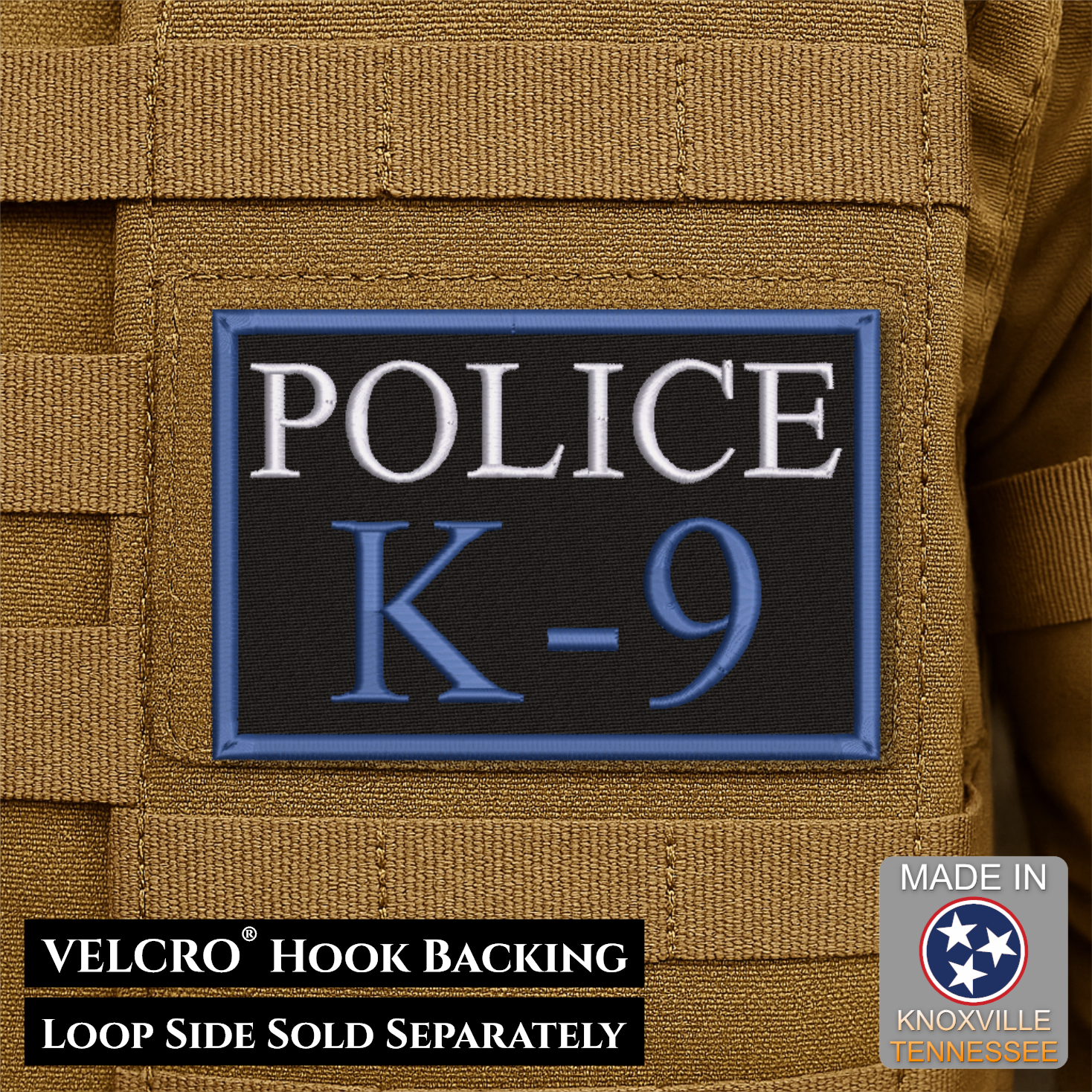 Police K9 Dog Morale Patch, 2x3" | Made in USA | VELCRO® Brand Hook Backing