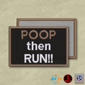 Poop Then Run Funny Morale Patch | Made in USA | VELCRO® Brand Hook Backing