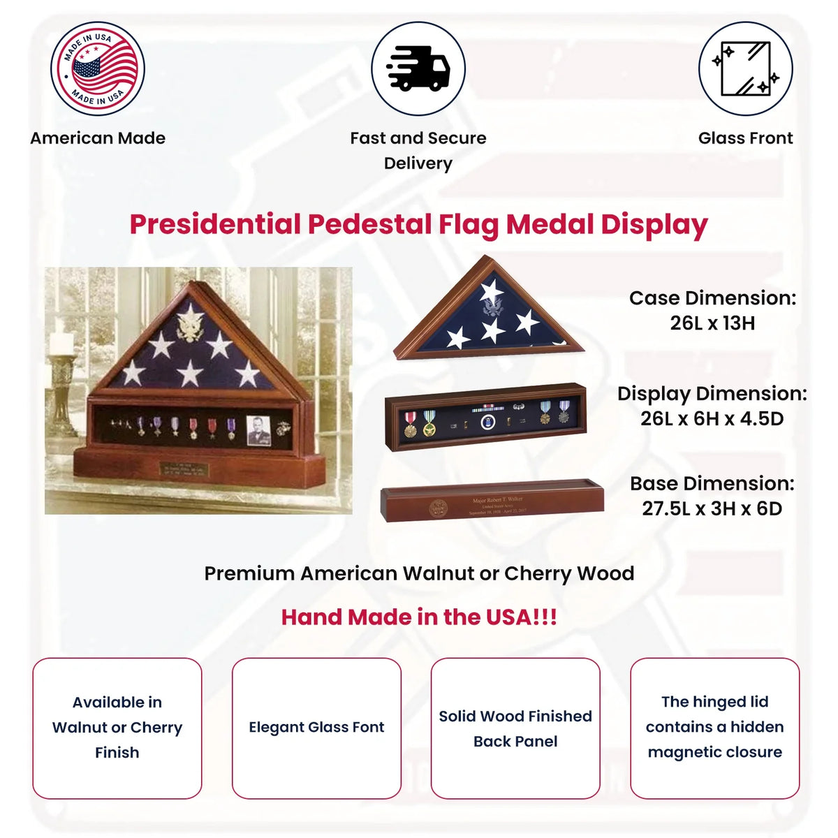 Flags Connections Presidential Pedestal Flag Medal Display