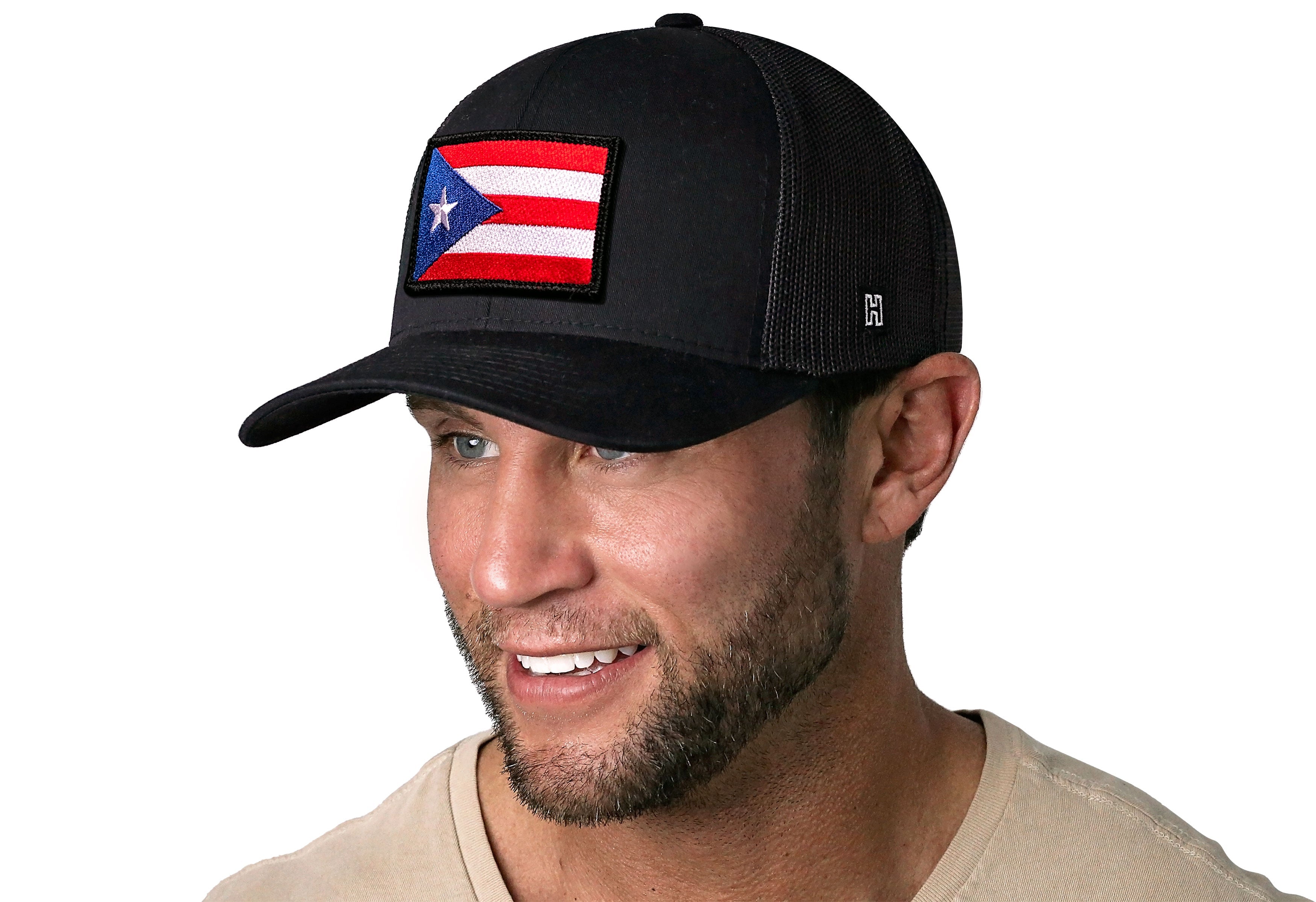 Puerto Rico Flag Trucker Hat  |  Black PR Snapback