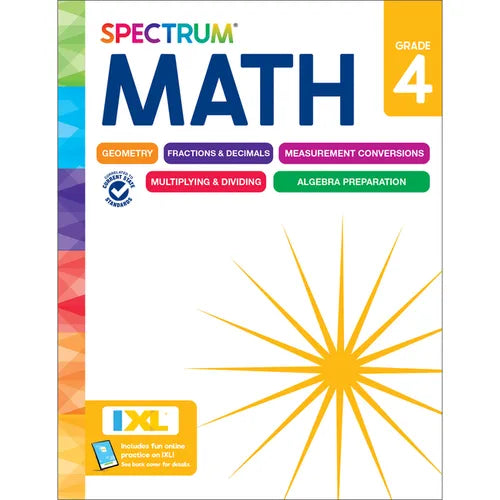 Spectrum Math Workbook, Grade 4 - Paperback