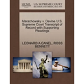 Marachowsky V. Devine U.S. Supreme Court Transcript of Record with Supporting Pleadings