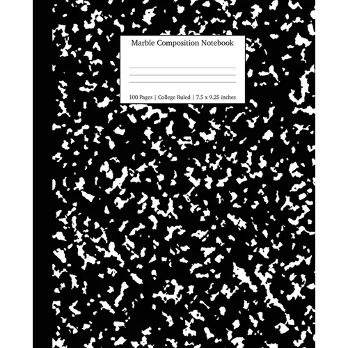 Marble Composition Notebook College Ruled: Black Marble Notebooks, School Supplies, Notebooks for School - Paperback