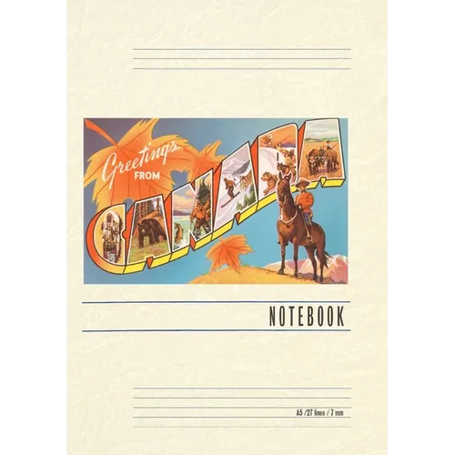 Vintage Lined Notebook Greetings from Canada - Paperback