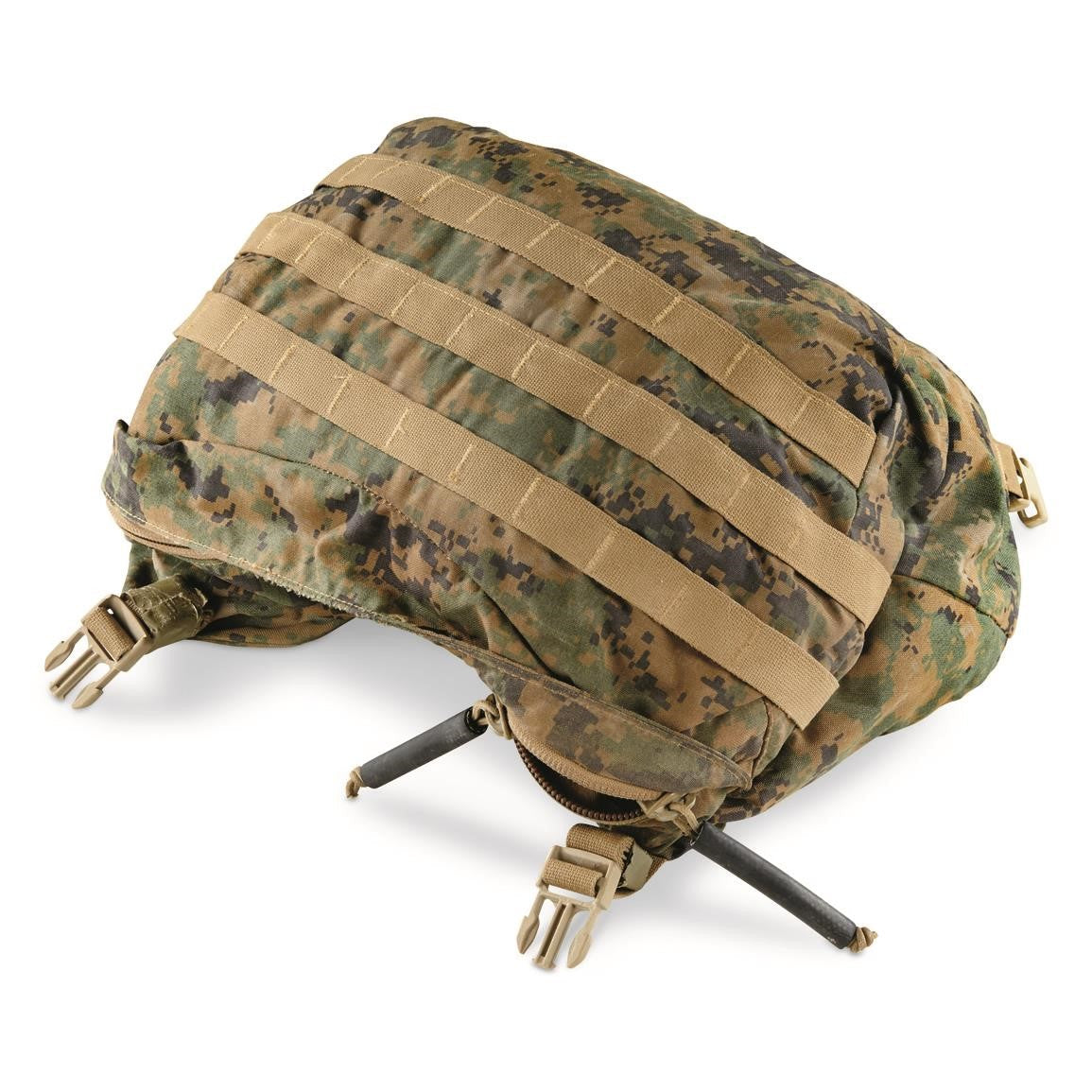 MIL-SPEC USMC ILBE Compatible Rucksack Lid, Tan Hardware